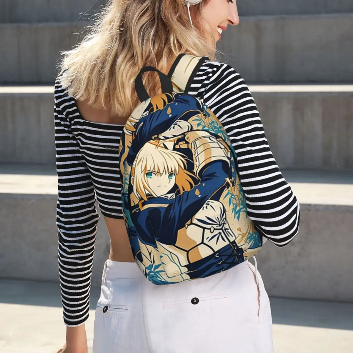 

Saber Artoria Battle Ready Fate Stay Night Anime Backpack School Bag Hiking Travel Daypack for Men Women Bookbag Shoulder Bags