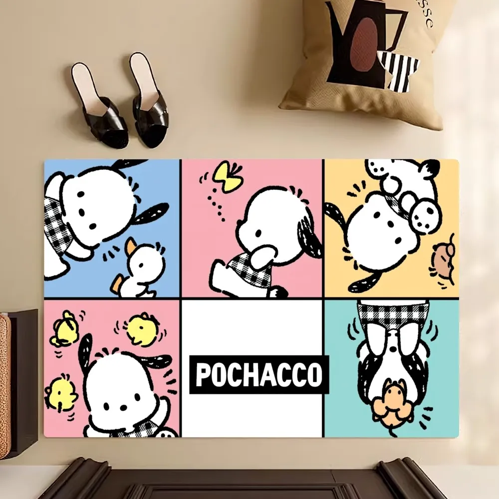 Miniso Sanrio Cartoon Pape, Tapete antiderrapante, Cute Bedroom Kitchen Door Bath House, Pé super absorvente