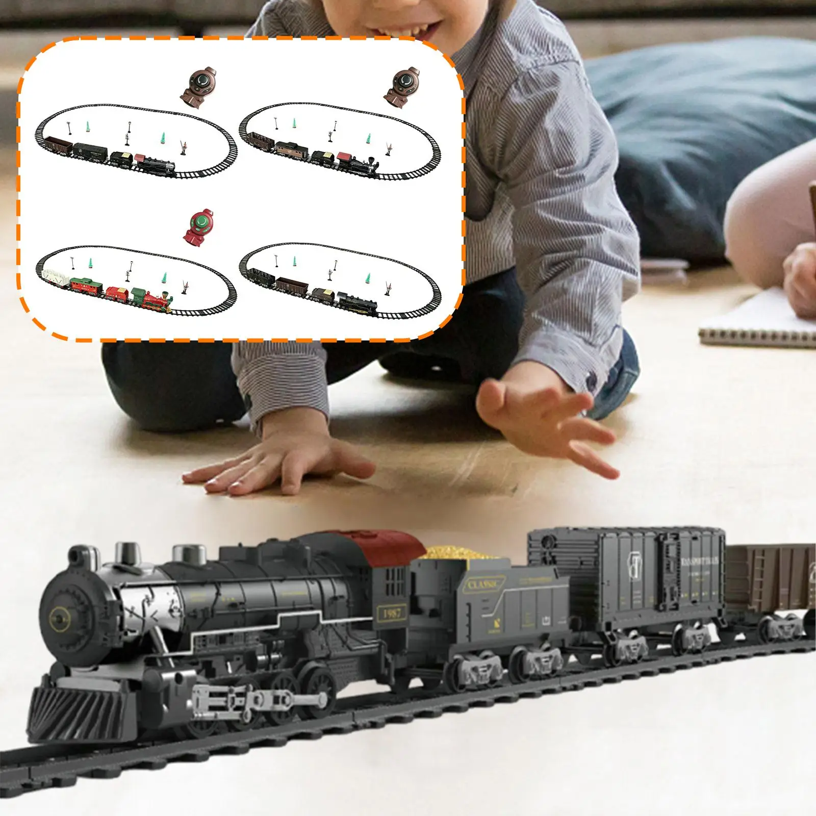 

Electric Train Toy Playset Realistic Classic Toy Train Set for Boys Girls