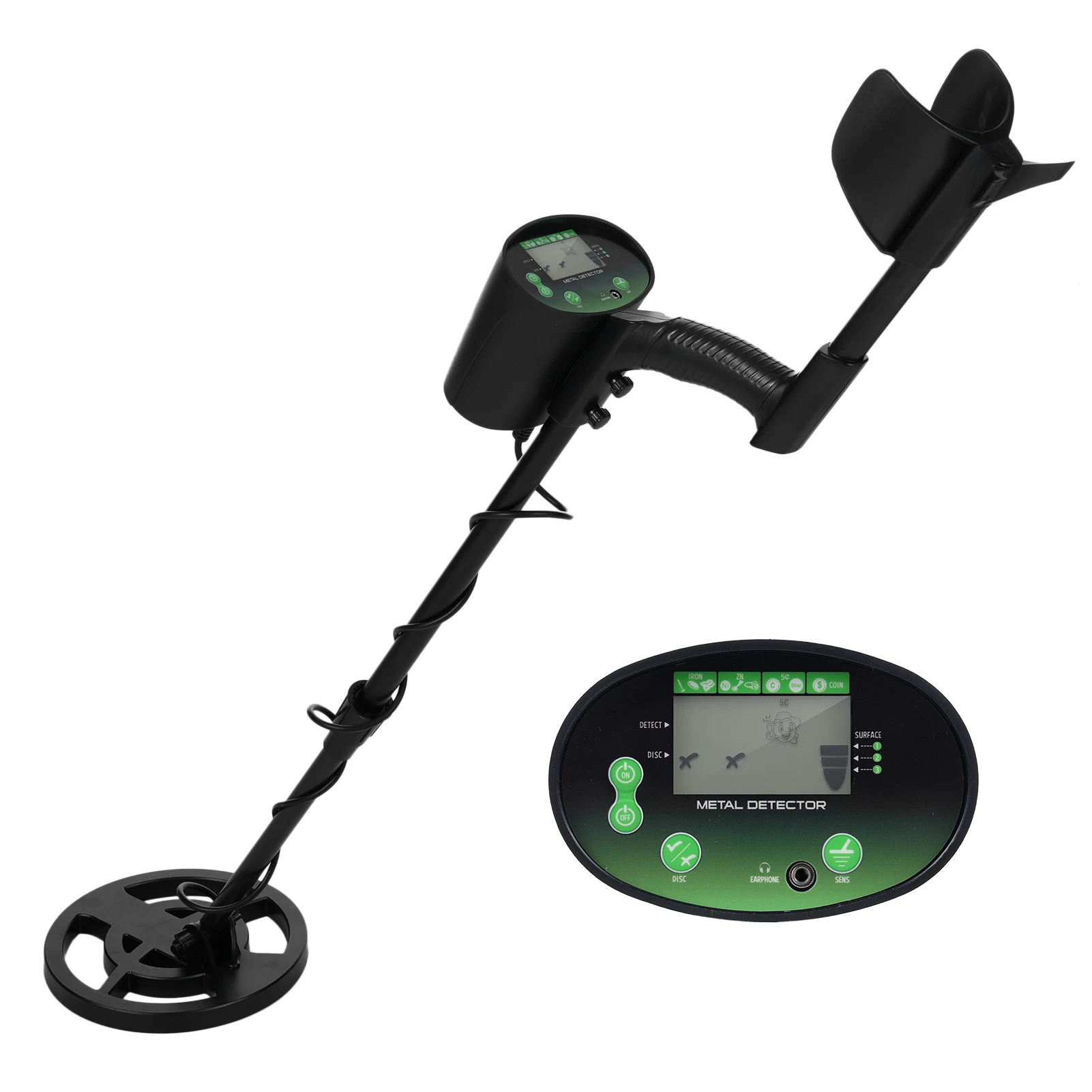 

Портативный металлоискатель, автоматический подземный металлоискатель, детектор золота, 8-дюймовая водонепроницаемая поисковая катушка, ЖК-дисплей