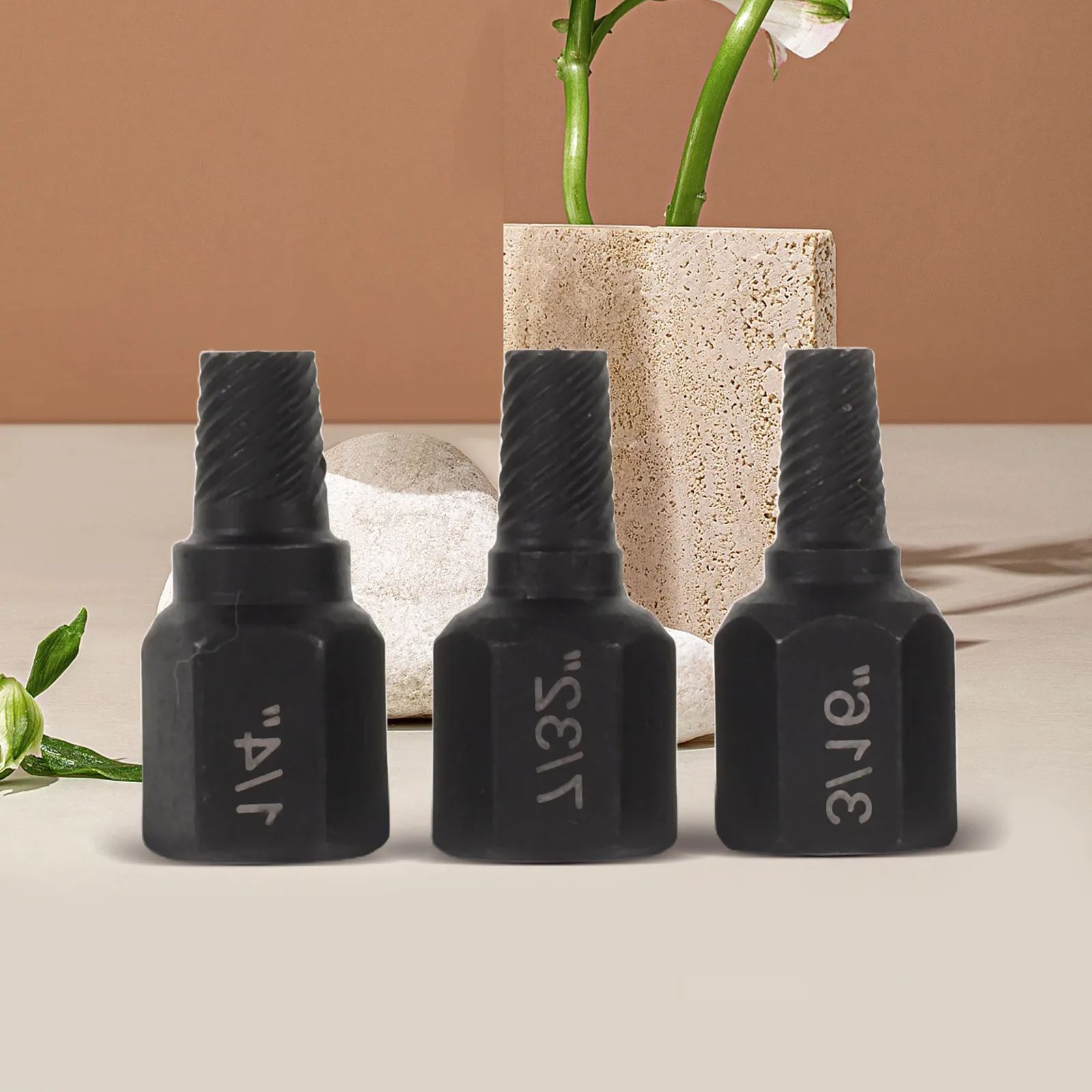 

5Pcs Multi Spline Broken Bolt Extractor Tool Spiral Flute Screw Remover Kit for Damaged Fasteners Heavy Duty Workshop Home