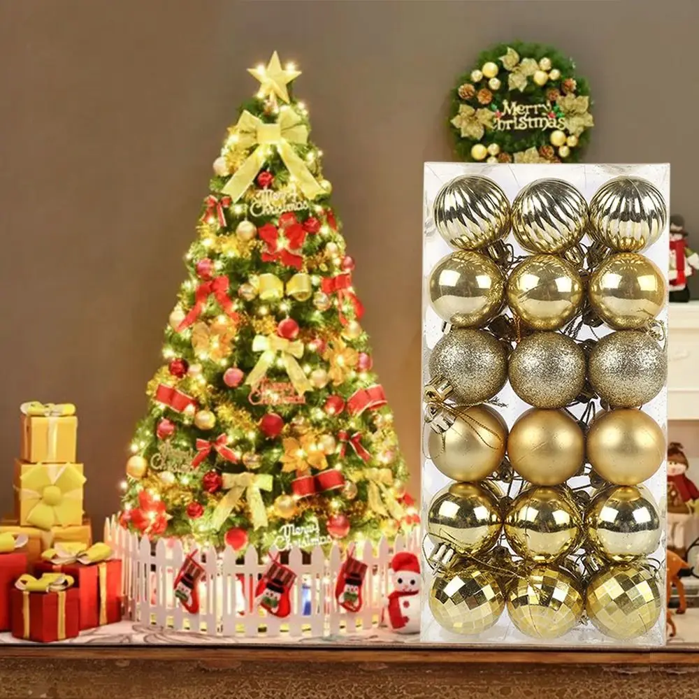 

36pcs 4cm Plastic DIY Gifts Crafts Xmas Hanging Drop Christmas Tree Decoration Christmas Balls Bauble