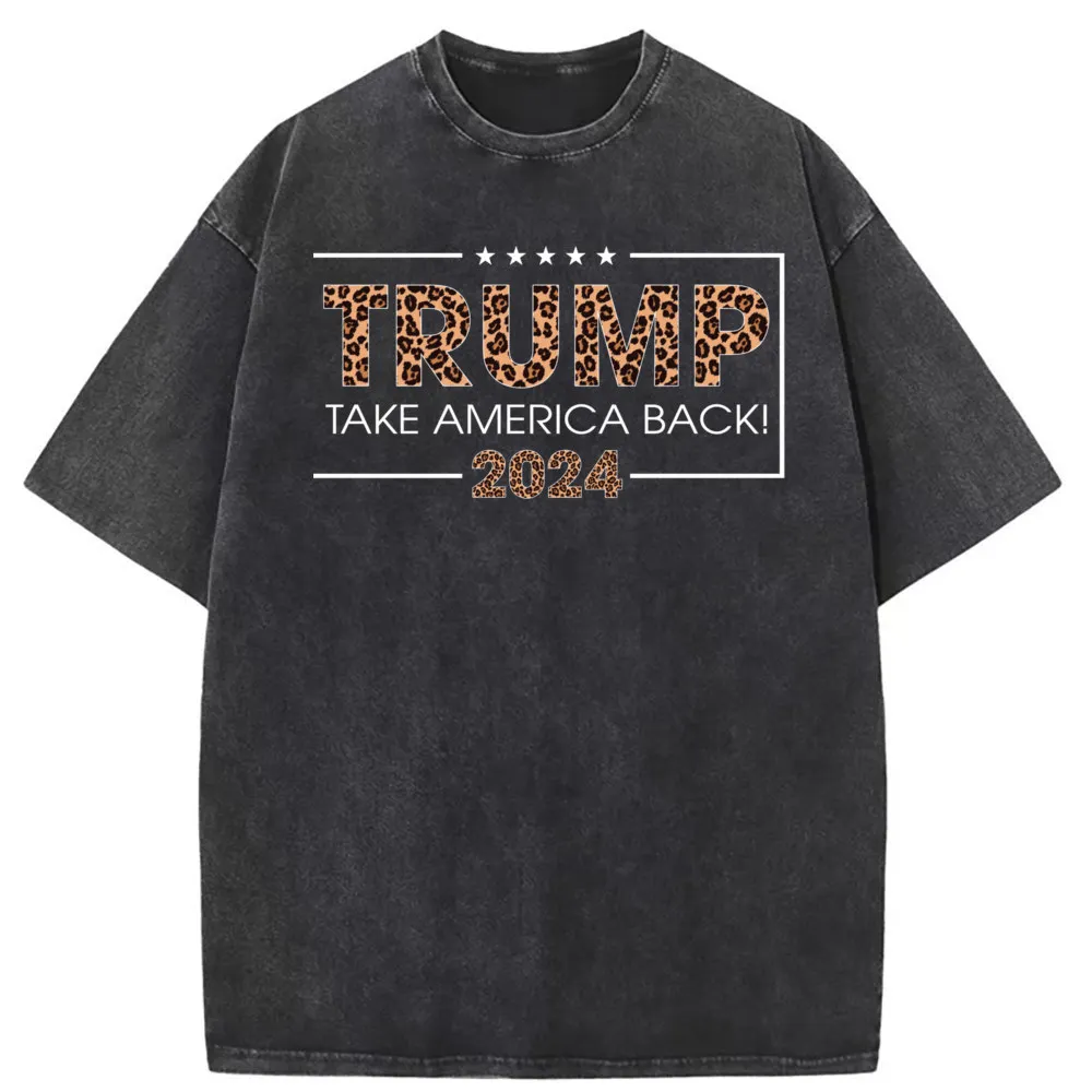 Donald Trump 2024 Tshirt Summer Valentine Day Women Tshirt Washed Japan Style Clothes 2023 Long Sleeve Sweatshirts