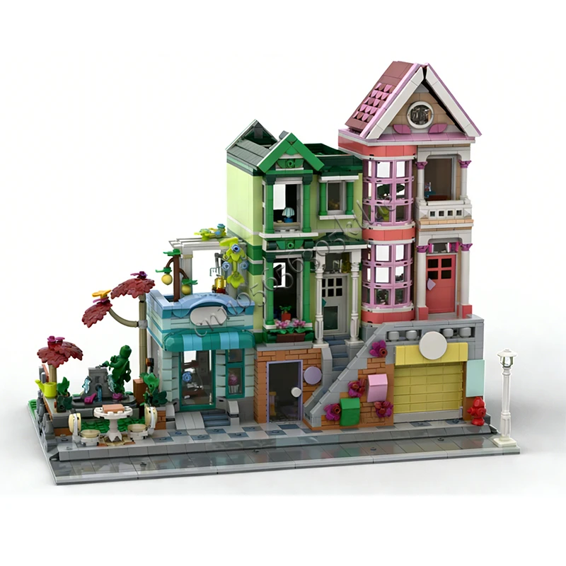 953 PCS 하우스 스트리트 하트레이크 아파트 및 상점 MOC 맞춤형 모듈식 블록 교육용 DIY 소년 조립 장난감 선물