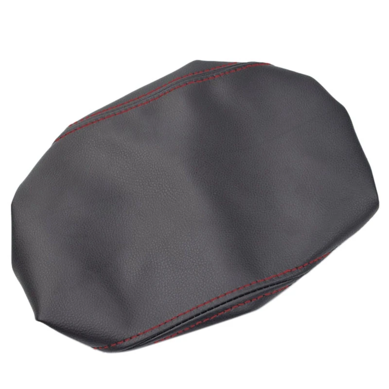 مسند الذراع غطاء وحدة التحكم المركزية مسند الذراع صندوق الوسادة لمازدا 3 2019 2020 جلد صناعي (أسود مع خط أحمر)