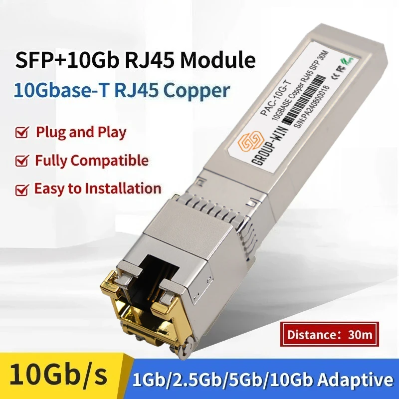 10G SFP + وحدة 10G النحاس SFP وحدات المنفذ البصري بدوره إلى منفذ إيثرنت RJ45 جيجابت 1000M وحدة الإرسال والاستقبال
