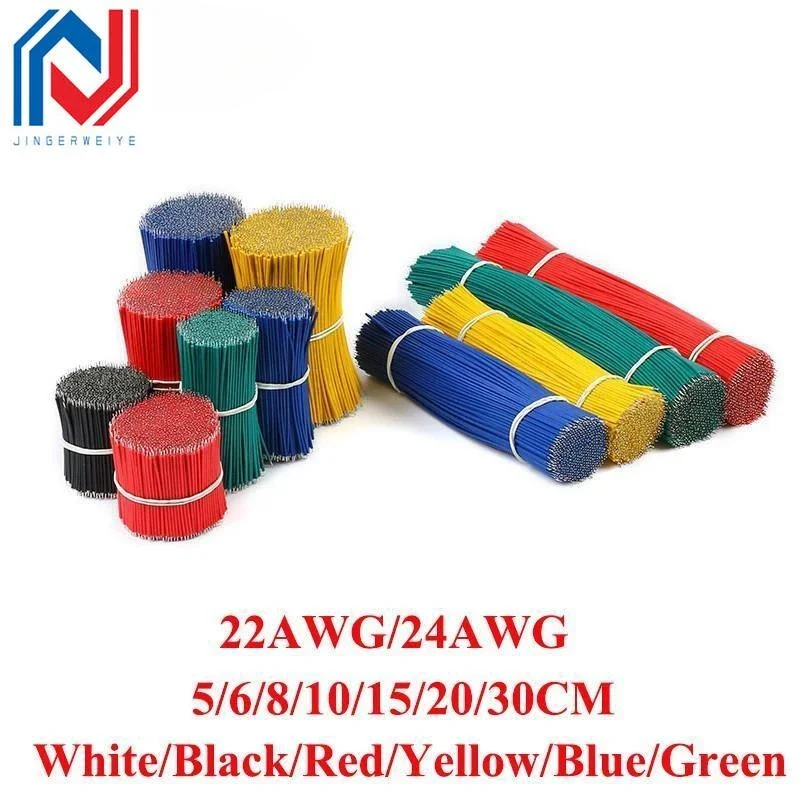 20Pcs 22AWG 24AWG Tin-Plated PCB Solder Cable 22AWG 5/6/8/10/15/20/30cm Jumper Wire Cable Tin Conductor Wires Connector Wire