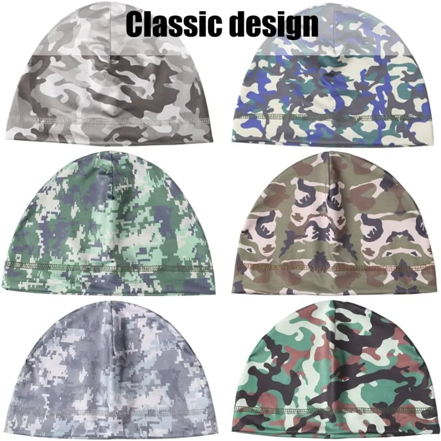 Gorros de calavera Gorros debajo del casco Forro Ciclismo Enfriamiento Correr Sudor Wicking Skullcap Cap Se adapta a cascos de motocicleta para hombres