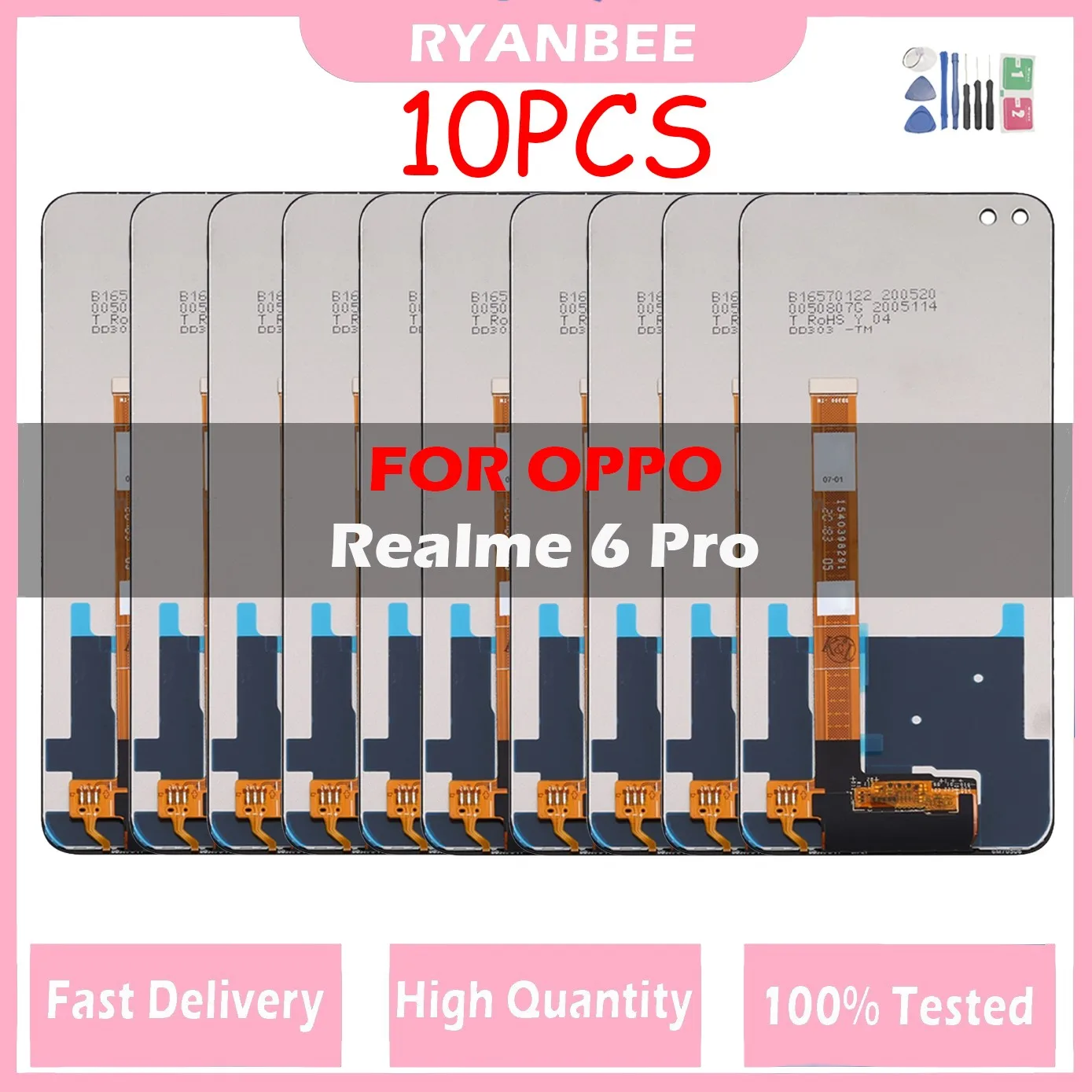 

10Pcs/Lot Original LCD 6.6" For Realme 6 Pro RMX2061 RMX2063 LCD Display Touch Screen Digitizer Assembly Replacement Parts