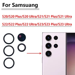 Kamera objektiv hinten hinten Kamera glas linsen abdeckung für Samsung S23 S22 S20 Plus Ultra mit selbst klebendem Aufkleber Ersatz Heckglas