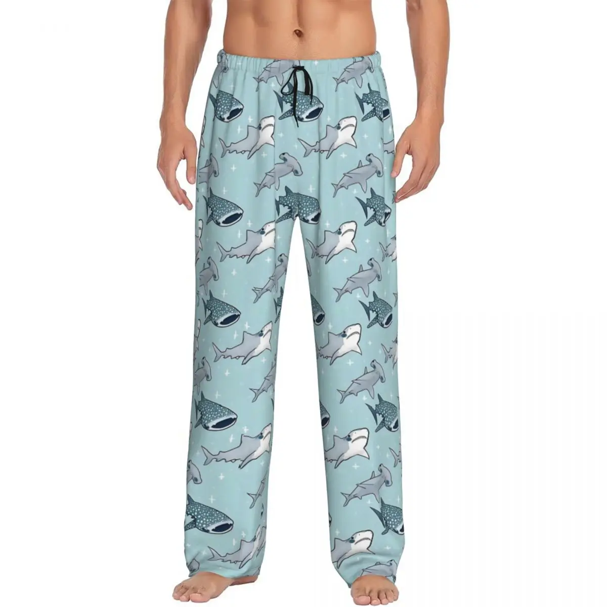 

Custom Shark Pajama Pants Men's Cute Animal Lounge Sleep Drawstring Sleepwear Bottoms with Pockets