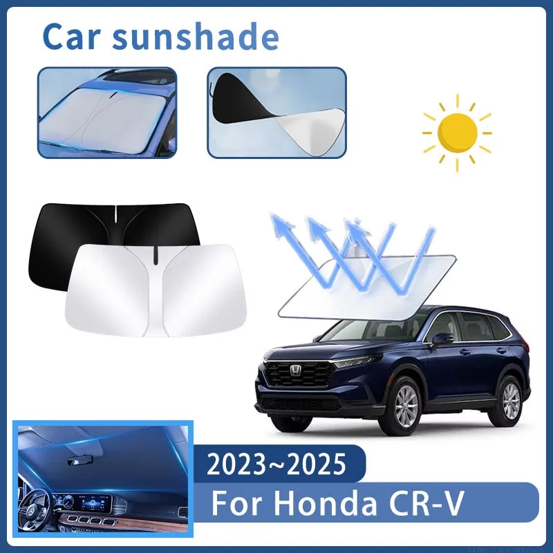 Foldable Car Sun Visor For Honda CR-V 2023 2024 2025 Front Windshield Sunshade Heat Insulation Summer Cooling Auto Accessories