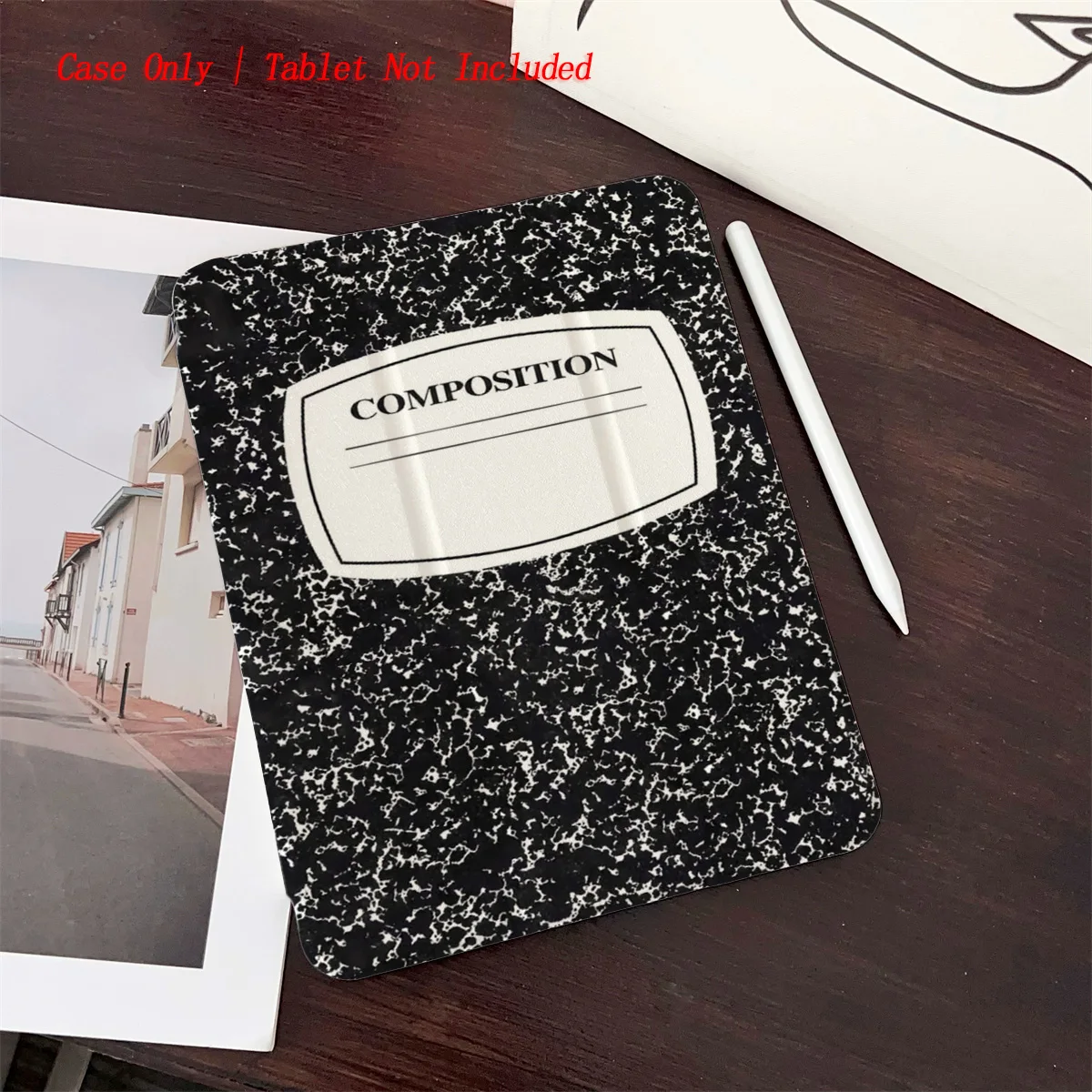 

Black Printed iPad Case for Pro 12.9/11/Air 10.9/iPad 10.2/Mini 6, Shockproof Wear-Resistant Protective Cover