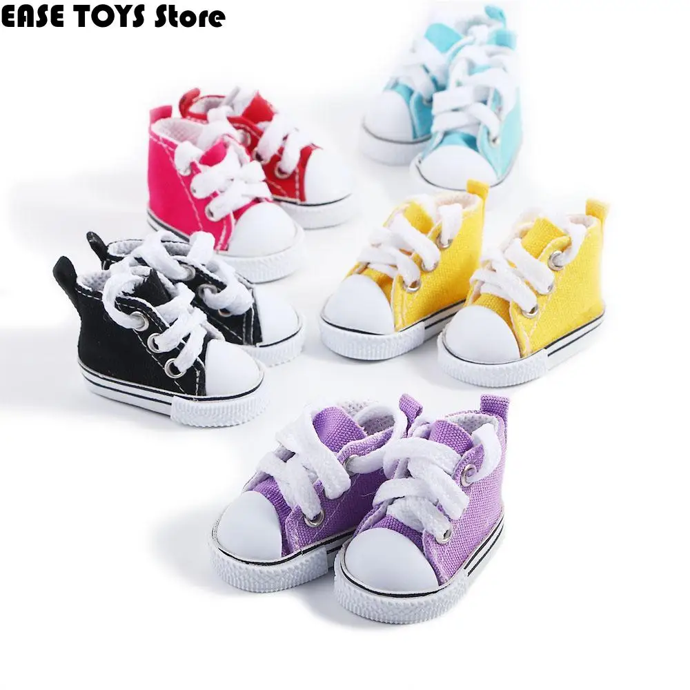 

BJD Doll Accessories 5cm Shoes High Top Canvas Sneakers Fashion Casual Shoes for Doll BJD Suitable for 1/6 Dolls