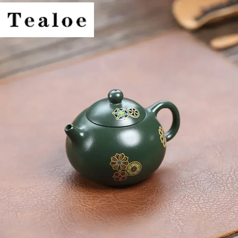

120ml Yixing Purple Clay Teapot Handmade Small Capacity Tea Pot Tea Infuser Raw Ore Green Mud Kettle Chinese Zisha Tea Set