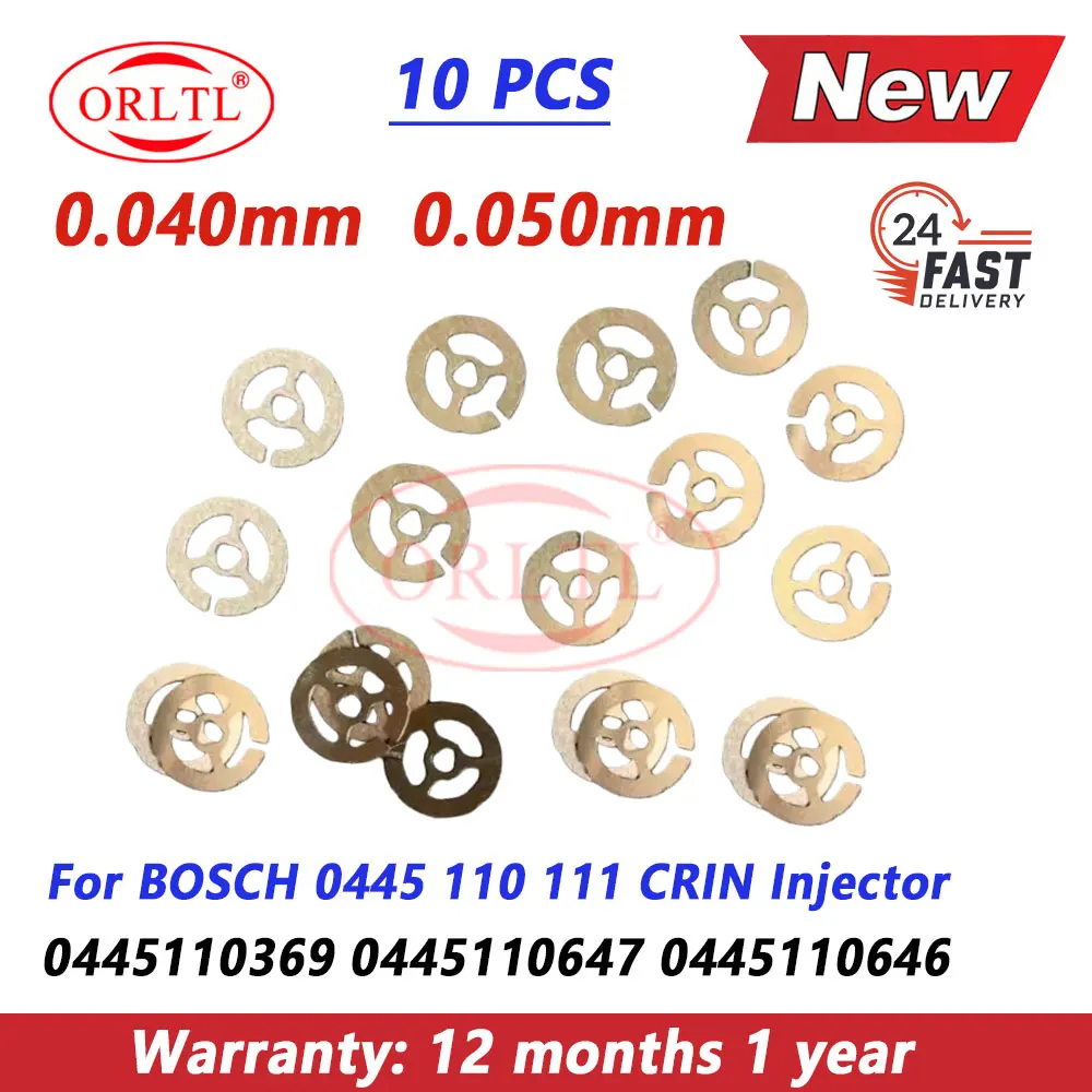 10PCS Diesel Injector Residual Air Gap Adjust Shim 0.040 0.050mm 0445110646 0445110369 0445110647 03L130277Q Washer 110 111