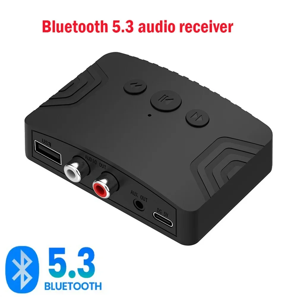 Bluetooth 5.3 Audio Receiver 3.5mm AUX RCA USB U-Disk Stereo Music Wireless Audio Adapter For PC TV Car Kit Speaker Amplifier