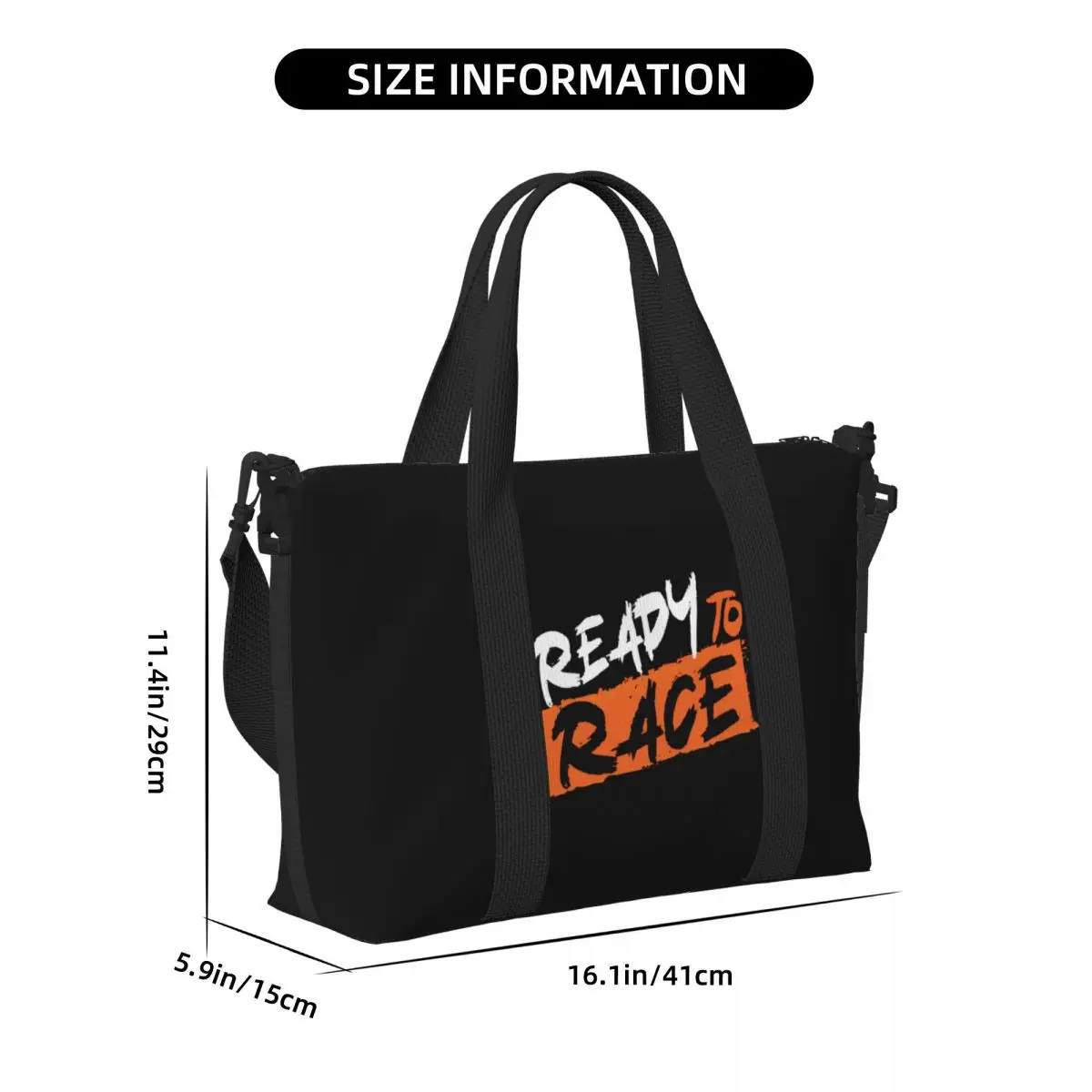 Custom Ready To Race Tote Bag Women Large Capacity Motorcycle Rider Racing Sport Beach Gym Shoulder Travel Bag