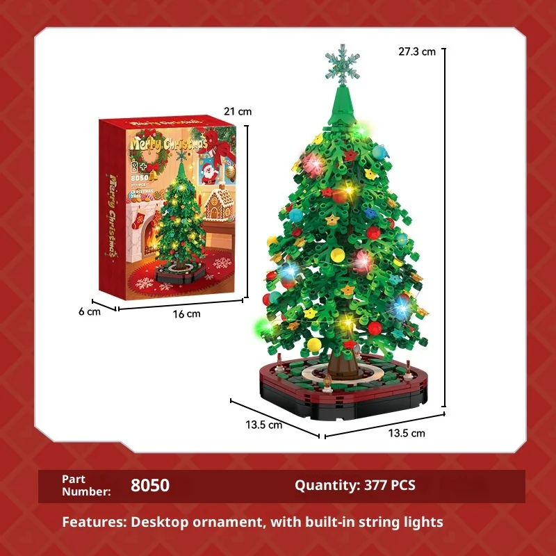 Weihnachtsbaum-Montagespielzeug, Blöcke, Intelligenz-Verbesserungsgeschenk für Jungen und Mädchen, kleines Partikel-Puzzle, Modellbausatz