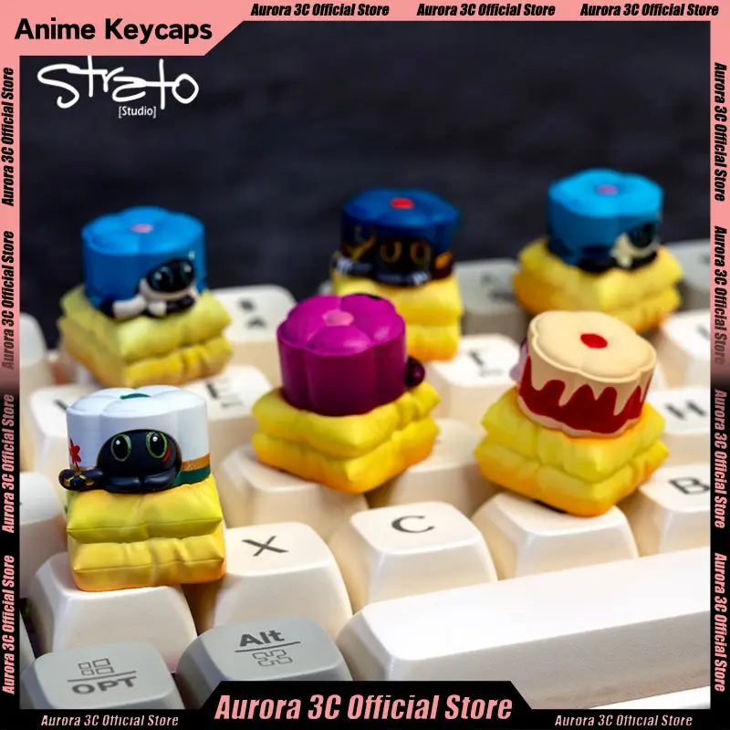 Honkai : Star Tracks Game Keycaps 3D Resin Artisan Cute Handmade Keycaps Pet Keycaps Custom Mechanical Keyboard Accessories Gift