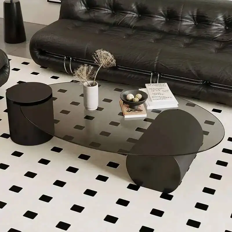 مصمم القهوة الزجاج طاولة المعيشة المستديرة غرفة الكتابة طاولة القهوة الشمال فريدة من نوعها شفافة Mesas Bajas أثاث قاعة المدخل #4