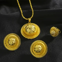 Shamty New Gold Colour Jewelry Sets Round Fashion Jewelry Party sets Ethiopian African Wedding Jewelry A40005