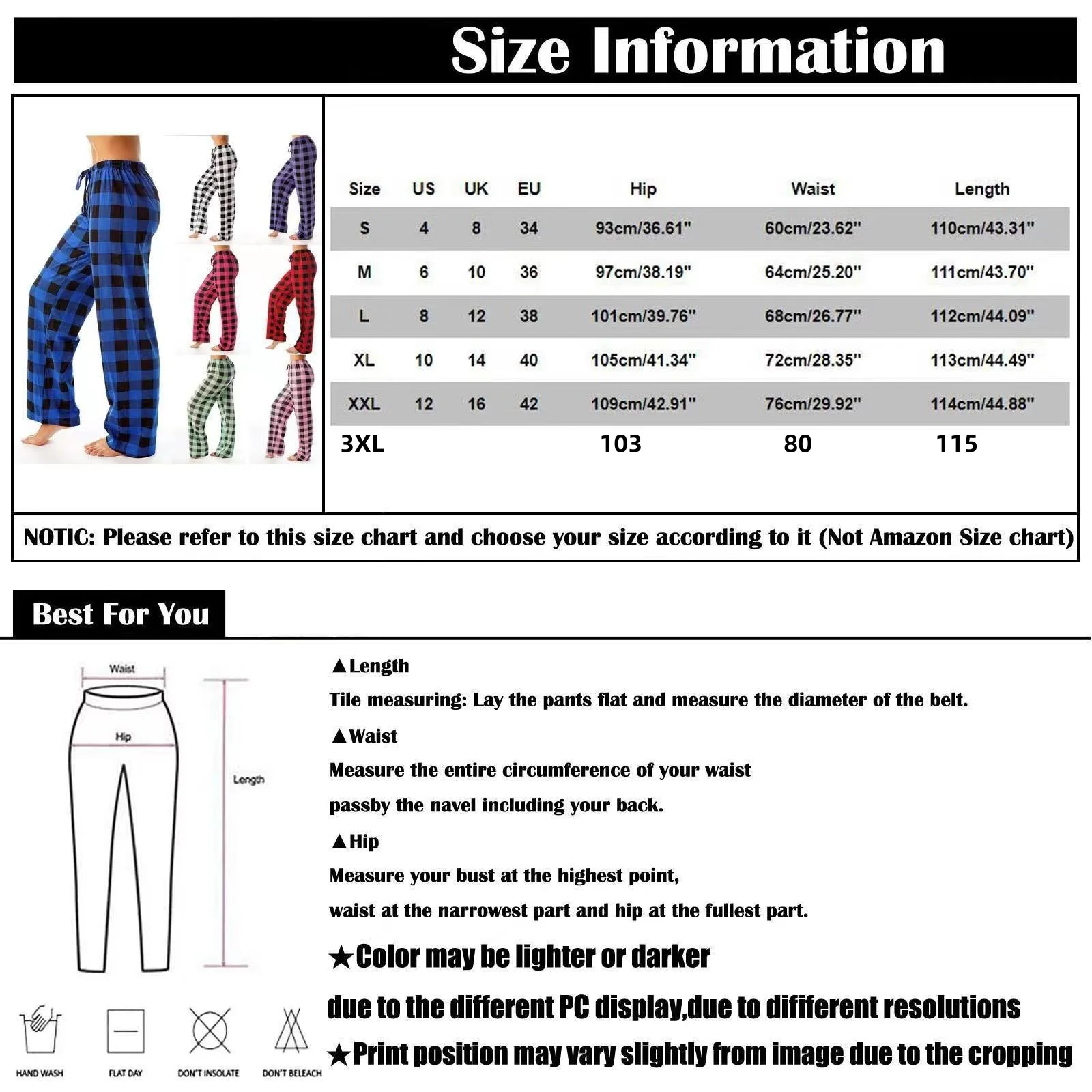 Women Plaid Cotton Loose Ladies Pajama Pants Pyjama Trousers Men Sleep Bottoms Lounge Wear Sleep Lounge Pants Bottoms Stretch