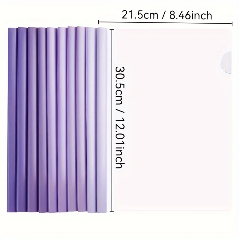 10 قطع من المجلدات بسحاب على شكل قطرة ماء متدرجة مقاس A4 - منظمات مستندات سميكة وشفافة للاستخدام المكتبي #5