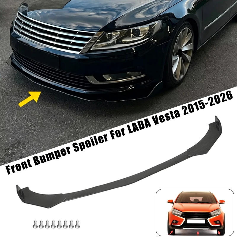 Sport Front Bumper Splitter Spoiler Lip For LADA Vesta 2015-2026 5Pcs Adjustable Sectional Car Exterior Tuning Body Kit