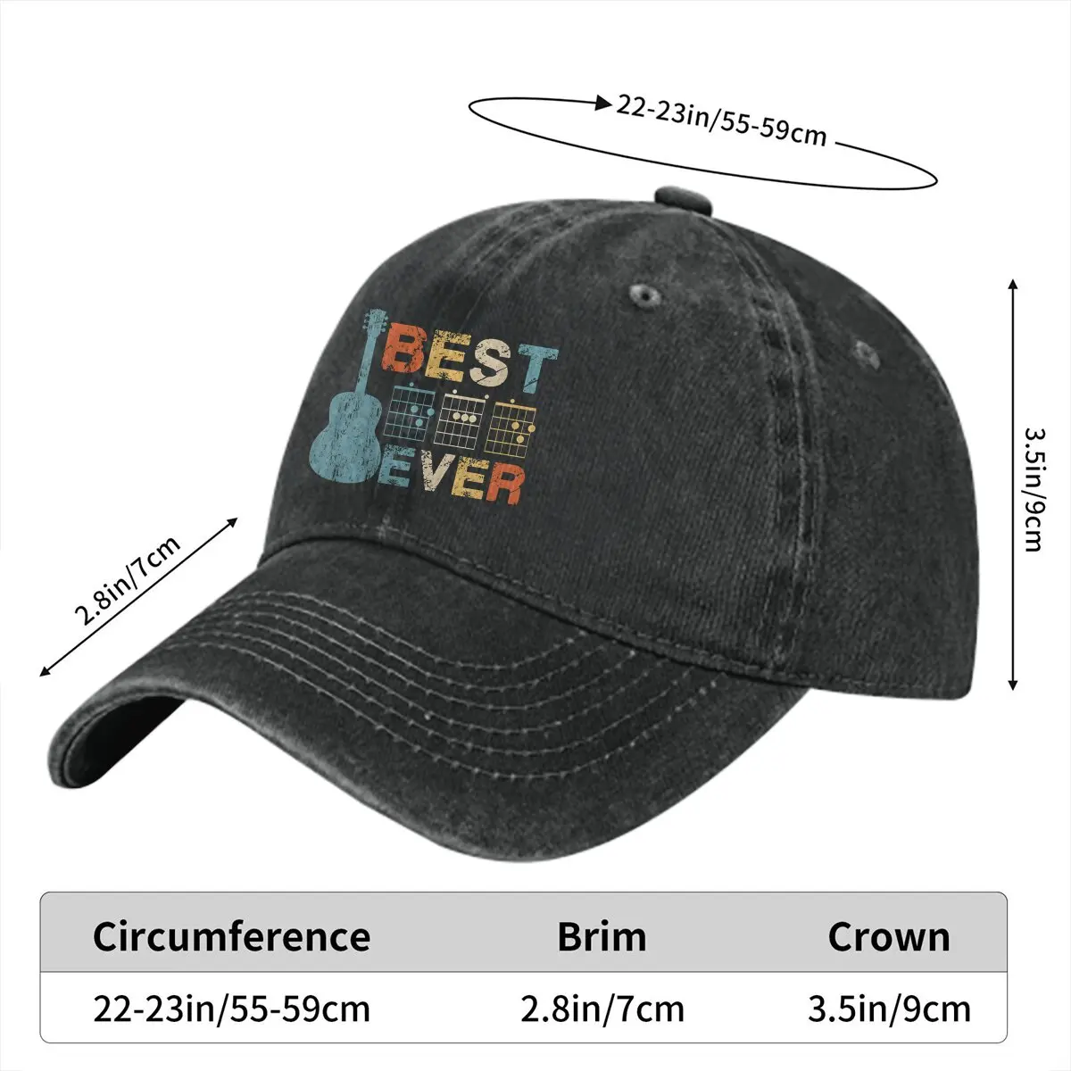 Best Dad Ever Guitar Chords Musician Baseball Cap Men Hats Women Visor Protection Snapback Father Day Caps