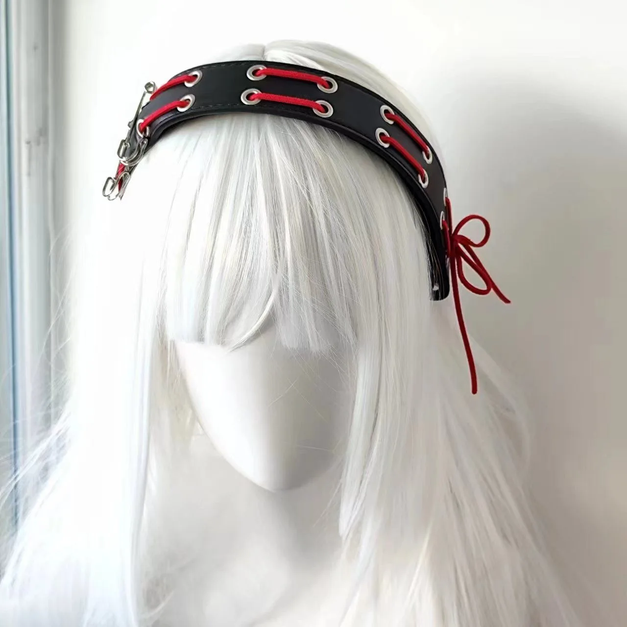 

Women Y2K Girl Gothic Harajuku Hair Band Black/Red Hair Hoop With Pin Head Hoop Subculture Devil Spike Maid Headdress