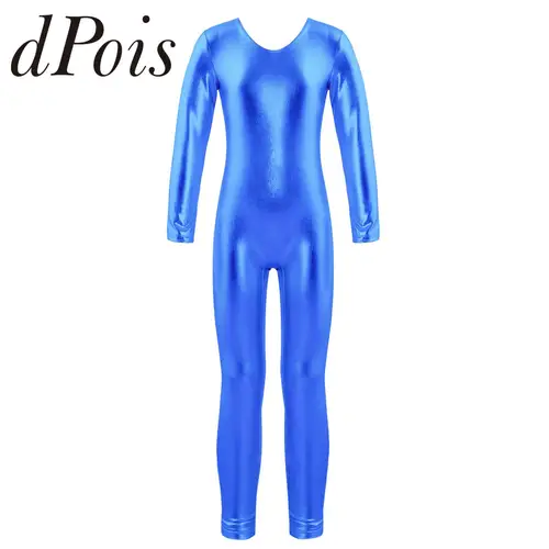 Leotardo de gimnasia para niños y niñas, traje de baile, mono de manga larga, escote redondo, leotardo de Ballet, Ropa de baile