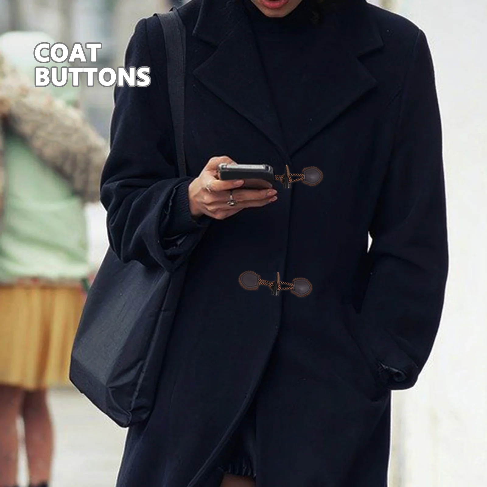 

4Pairs Classic Hue Resin Horn Buttons Versatile Stylish Coat Closure Easy Fastening Timeless Appeal Clothing Accessories