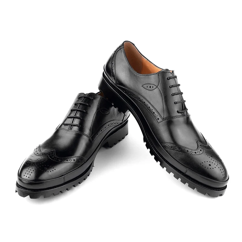 High Quality Genuine Leather Shoes Casual Business Oxfords Formal Dress Shoes Man Handmade Social Party Brogues Successful Shoe