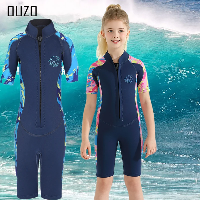 

2.5mm Children'S Diving Suit Men And Women Thickened Cold Warm Short-Sleeved One-Piece Diving Surfing Suit