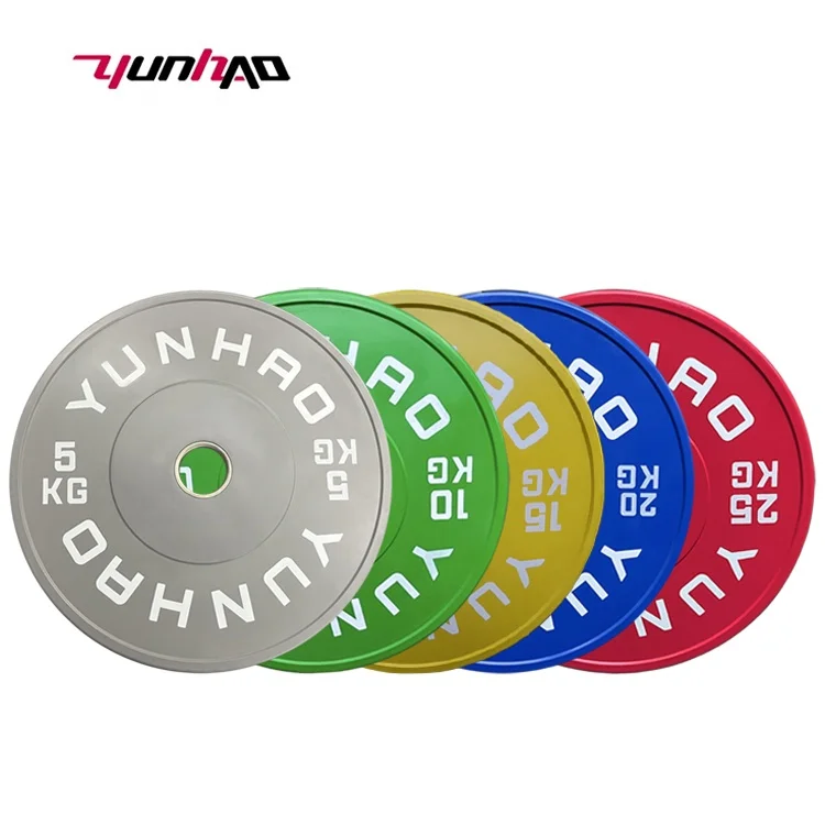 Strength Training 15KG Rubber Coated Standard Barbell Bumper Weight Plates