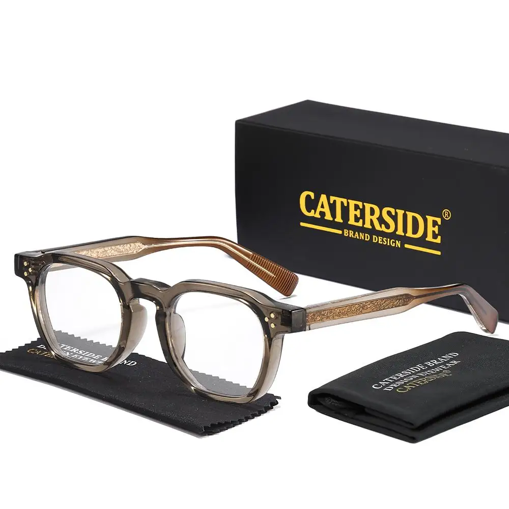 CATERSIDE Modische Herren-Quadratbrille mit Blaulichtfilter Federscharnier-Brillengestell Damen-Computer-Lesebrille Schutzbrille – Detail 9