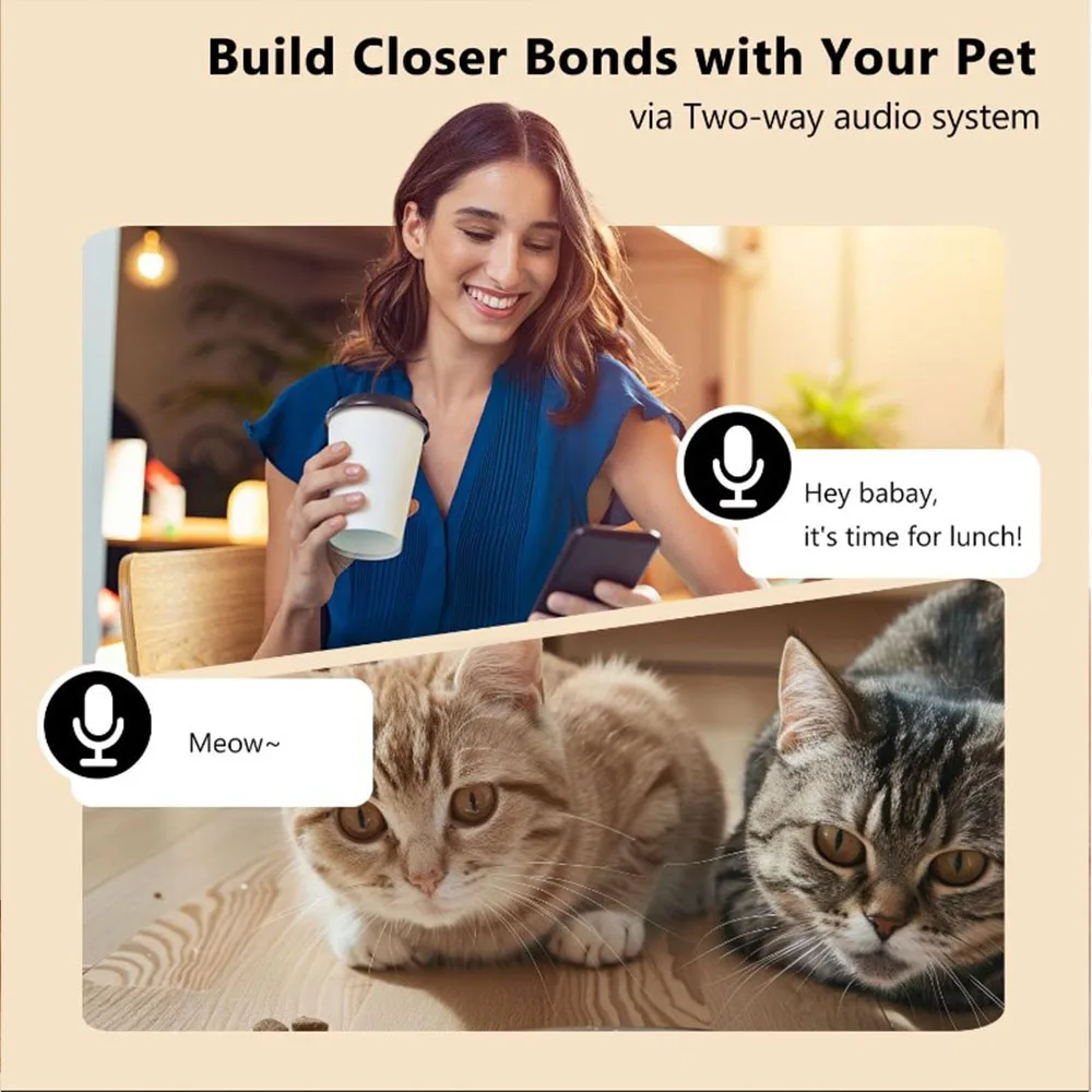 5L Automatic Cat Feeders Double Bowls Smart Timed Cat Dry Food Dispenser With Camera Pet Smart Voice Recorder Auto Feeder For Do