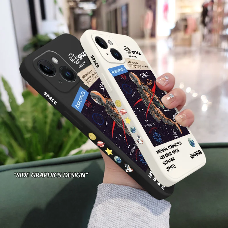 Aurora Astronaut Phone Case For iPhone 17 16 15 14 13 12 11 Pro Max Mini X XR XS Cover