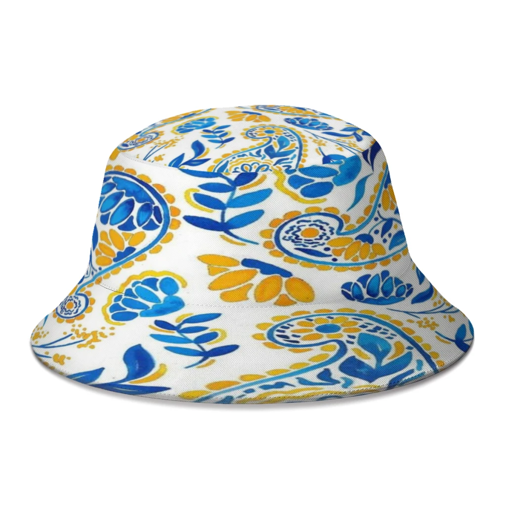 

Boho Maxi Paisley Floral Bucket Hat Fisherman Hats Reversible