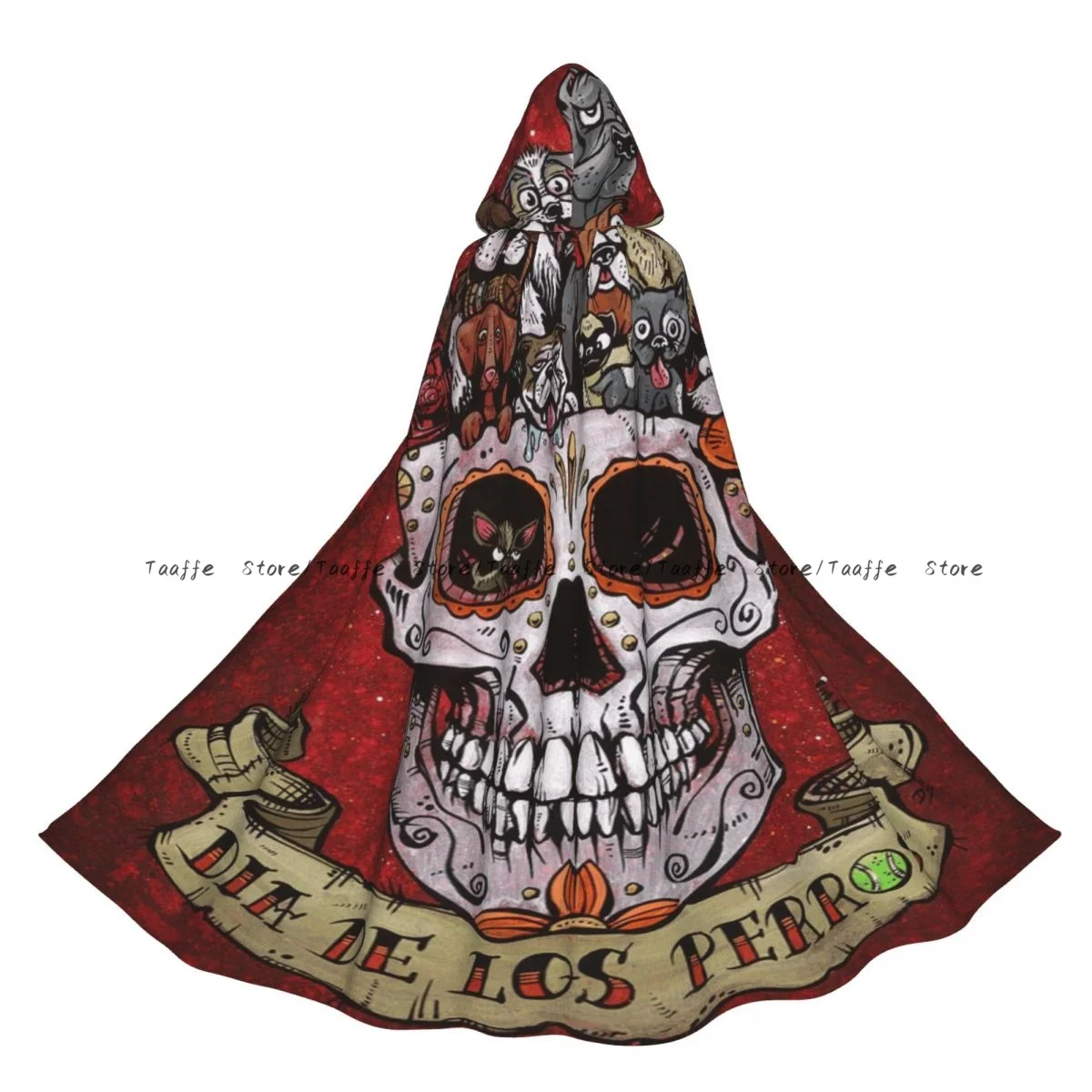 

Взрослый День мертвых художественный плащ накидка с капюшоном средневековый костюм ведьмы Викка вампир костюм на Хэллоуин платье пальто