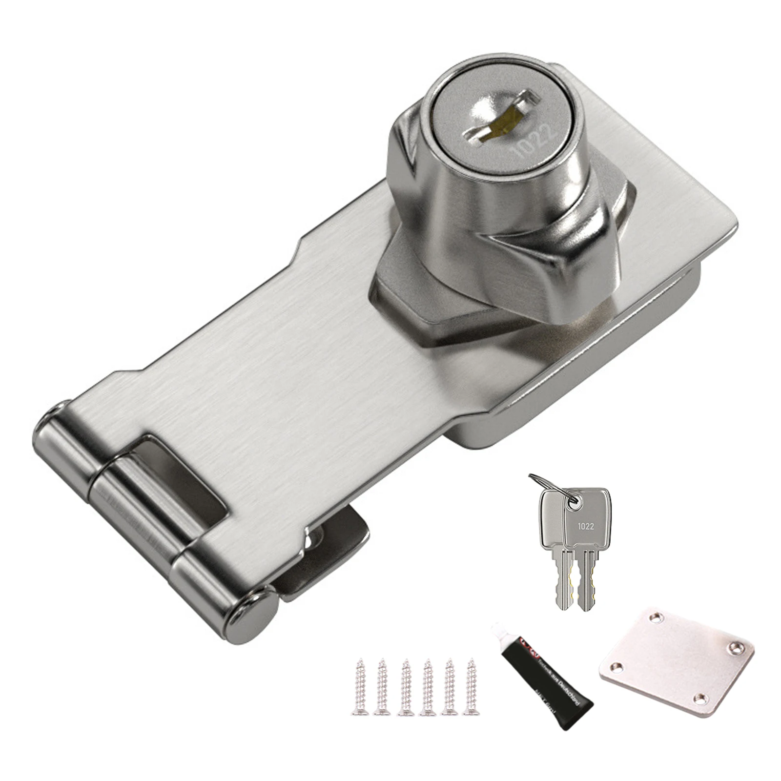 Door Latch Hasp Locks Anti-theft Security Accessory Free-punch Holes For Home Office Furniture Hardware Door Latch