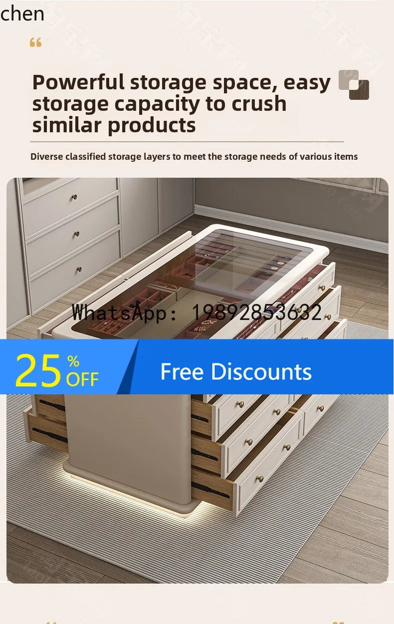 

Nakashimadai Clothing Store Jewelry Cabinet Display Cabinet Drawer Type Double-Sided Storage Cabinet