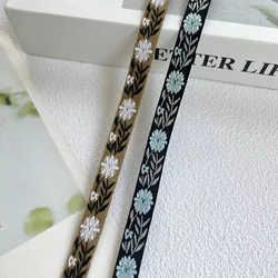 10 Yards/lot Ethnic Style Webbing Woven Jacquard Ribbon Flower For Garment Accessories LS-2247 Width 1.1 CM