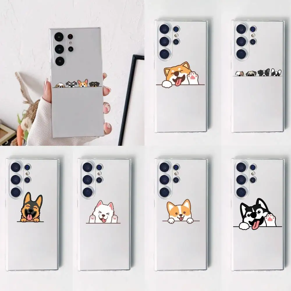 

Cute welsh corgi dog Phone Case For SamsungS25,24,21,22,23,30,Ultra,20,Plus,Fe,Lite,Note,10,9,5G Transparent Cover