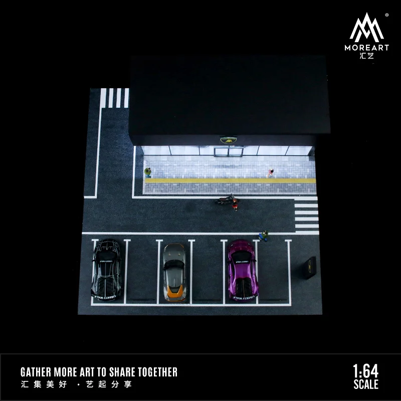 Moreart 1:64 Lighting scene of Aventador car showroom