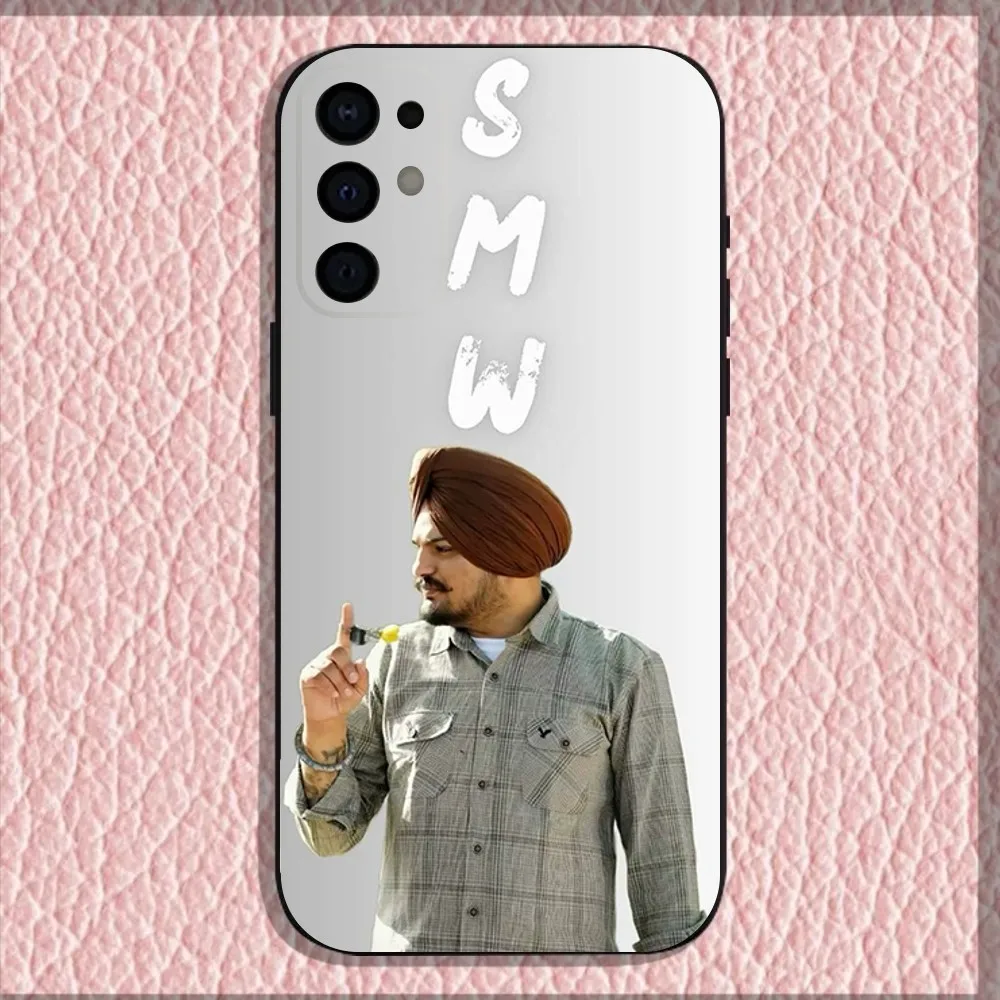 حافظة هاتف S-Sidhu Moose W-Wala لهاتف سامسونج S25، S24، S21، S22، S23، S30، Ultra، S20، Plus، Fe، Lite، Note، 10,9,5G غطاء أسود