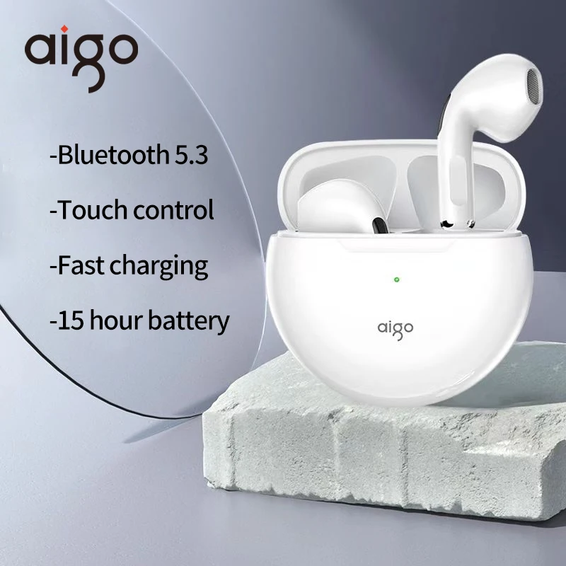 

2024 Aigo T16 Wireless Bluetooth Earbuds Waterproof Sport Headset Long Endurance Music TWS Low Latency Game Earphones With Mic