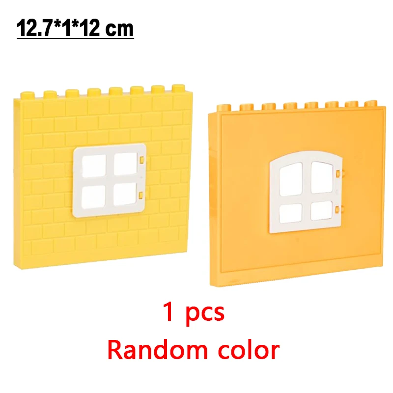 Big Building Blocks Accessory Houses Walls Parts Window Door Compatible Large Bricks Assemble Boy Girls Kids Toys Children Gift