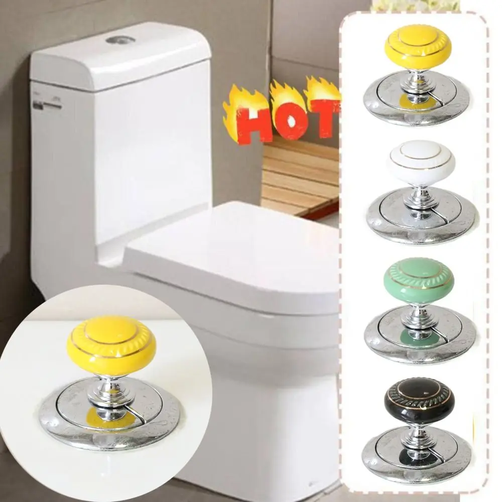 Ceramic Round Shaped Toilet Tank Button New Universal Labor-saving Toilet Flush Button Cabinet Drawer Knob Toilet